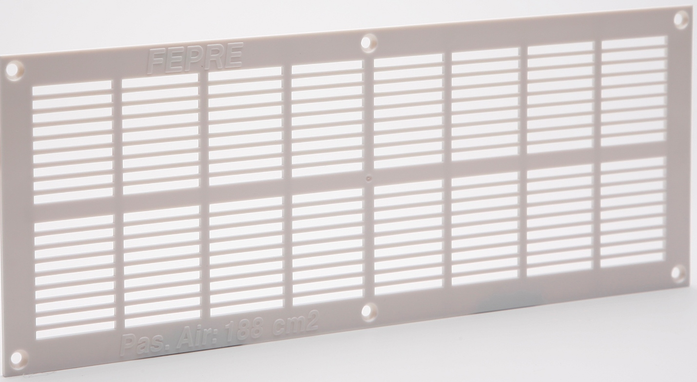 Grille aération blanc à visser 13,1x33,7cm